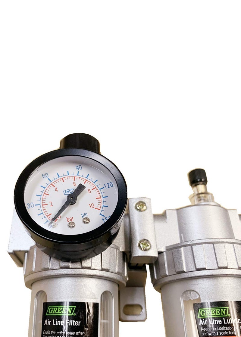 Dynamic Power 1/4" NPT Air Filter, Regulator & Lubricator (FRL) Combo - Water/Oil Trap Separator - Pressure Gauge(0-150 psi). DP-353325-1 - Image 2