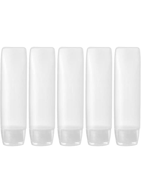 KEAIYYJ- 1 oz Travel Bottles Empty Refillable Toothpaste Tubes Containers Squeeze Liquid Dispensers 5 Pack