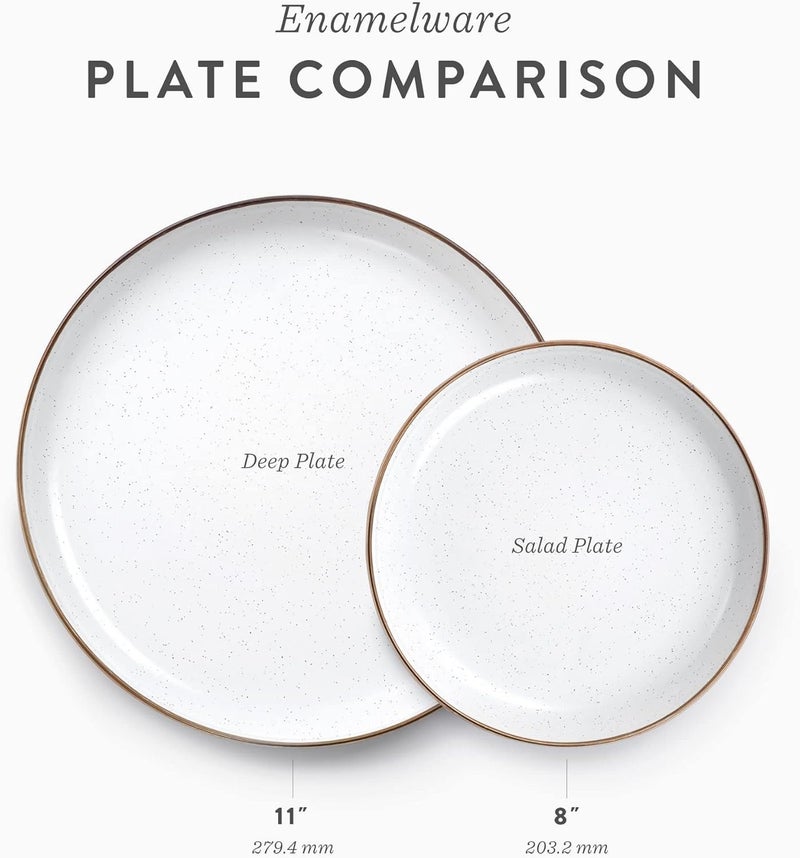 BareBones Enamel Plate Set of 2 - Eggshell Color - Image 5