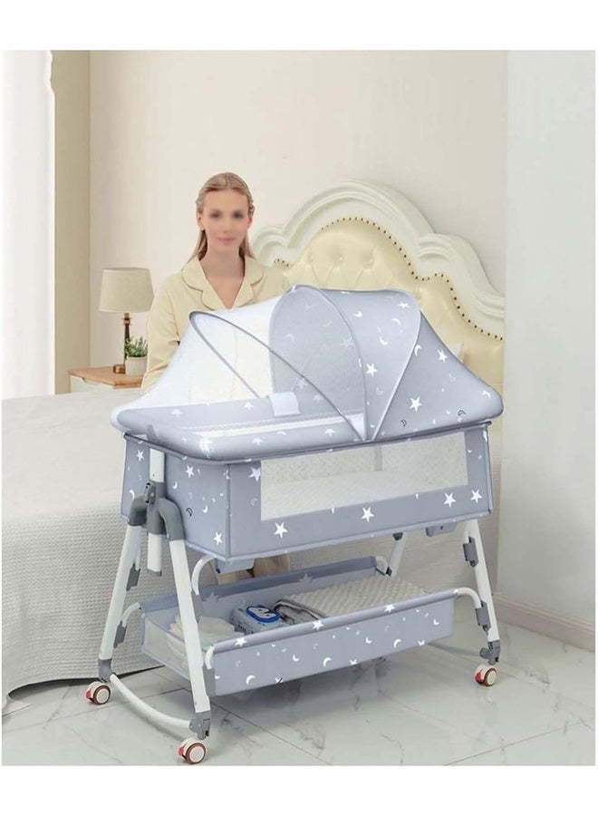 DUNISO Baby Crib,Portable Folding Baby Bed with Large Storage Basket,Baby Bed with Breathable Mosquito Net,can be Used Indoors and Outdoors - Image 5