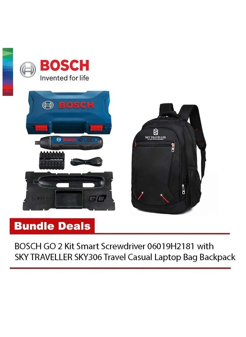 BOSCH BOSCH GO 2 Kit Smart Screwdriver + Travel Laptop Backpack [Bundle Deal]  - Image 1
