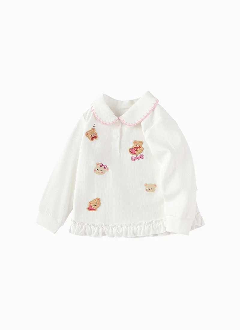Balabala Toddler Girl Lapel Sweatshirt