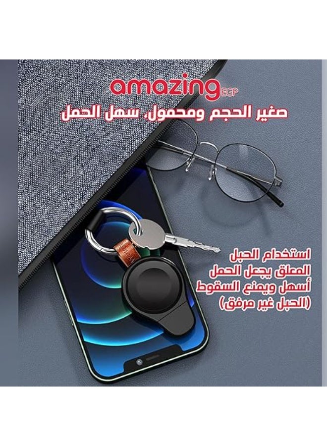 أمازينج. إي جي بي شاحن ساعة لاسلكي مغناطيسي بقوة 2.5 وات بمنفذ USB للسفر مع سلسلة مفاتيح متوافق مع ساعة ابل ووتش سلسلة 7 و6 و5 و4 و3 و2 و1 وSE من اميزينج اي جي بي، أسود se62 - Image 5