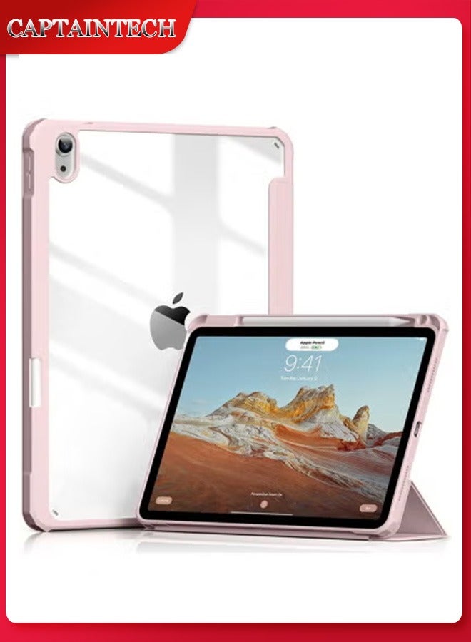 Captaintech iPad 10th Gen Case (2022, 10.9-inch) - Slim Tri-Fold Stand Cover with Pencil Holder, Clear Back Shell u0026 Auto Wake/Sleep | Protective Hybrid Design - Image 1