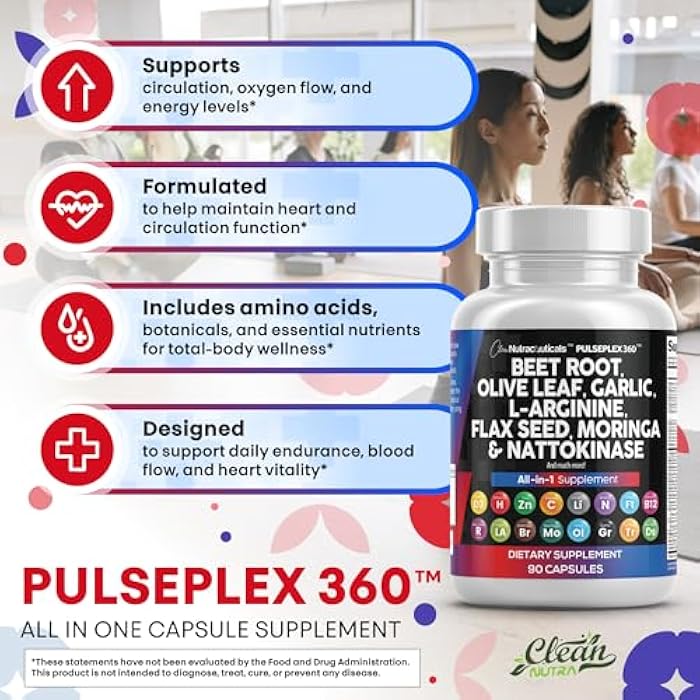 Clean Nutraceuticals Beet Root Capsules Olive Leaf Nattokinase Garlic Extract L-Arginine Omega 3 Red Yeast Rice Hibiscus Danshen - Healthy Support Supplement - 90 Ct - Image 5