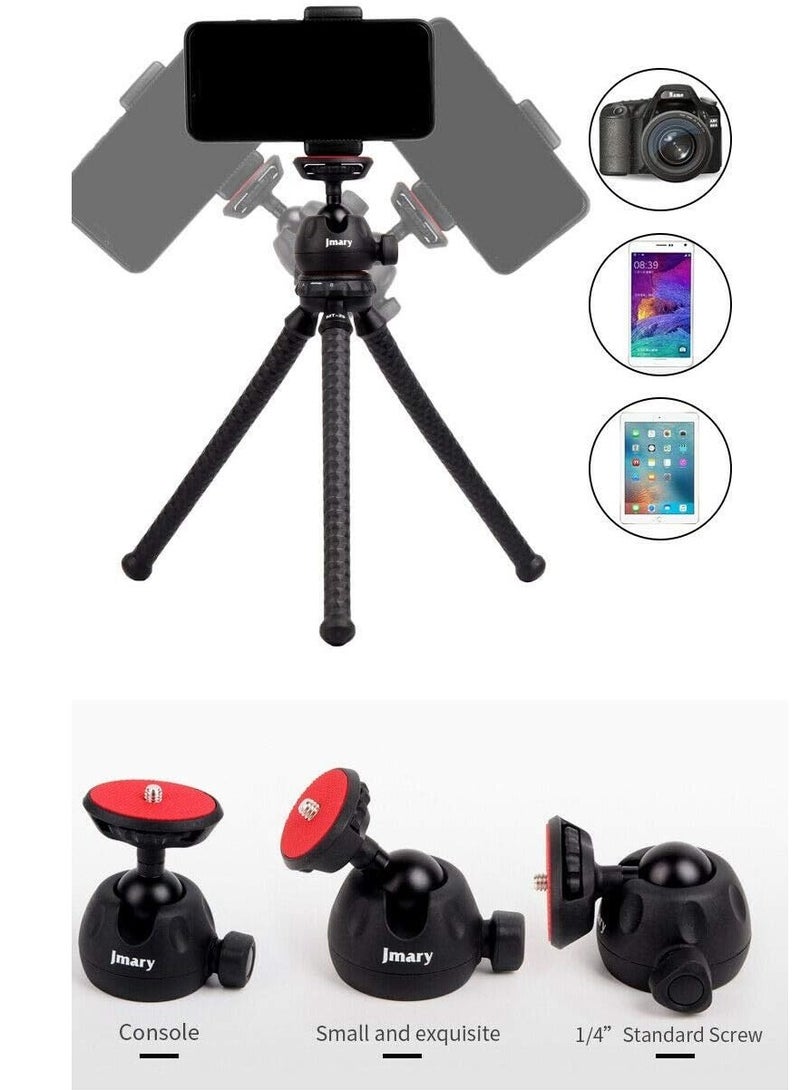 Jmary JMARY MT-25 - Table Top Mini Portable Flexible Tripod Stand for Mobile Phones and DSLR & Digital Cameras - Coming with Universal Mobile Phone Holder (MT-25-BLK)  - Image 5