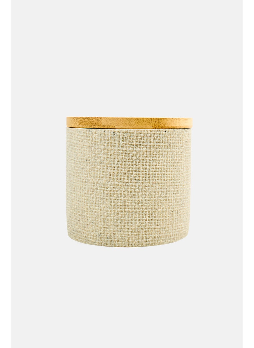 Bebe Home Textured Storage Jar With Bamboo Lid  - Image 1