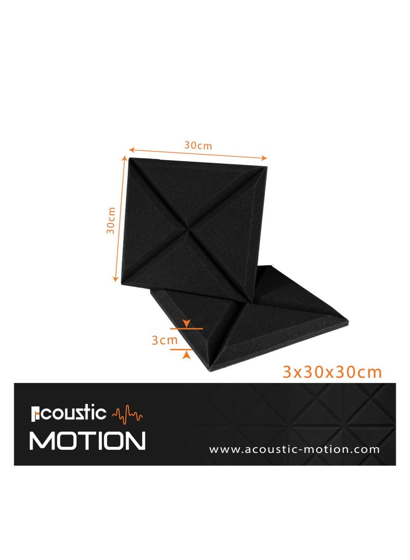 Acoustic Motion Foam Panels-Sound Proof Decorative Panel With Self-Adhesive Set Of 12 3X30X30Cm Stylish Acoustic Panels Basic For studio,recording,home,office,Acoustic Room Treatment - Image 3