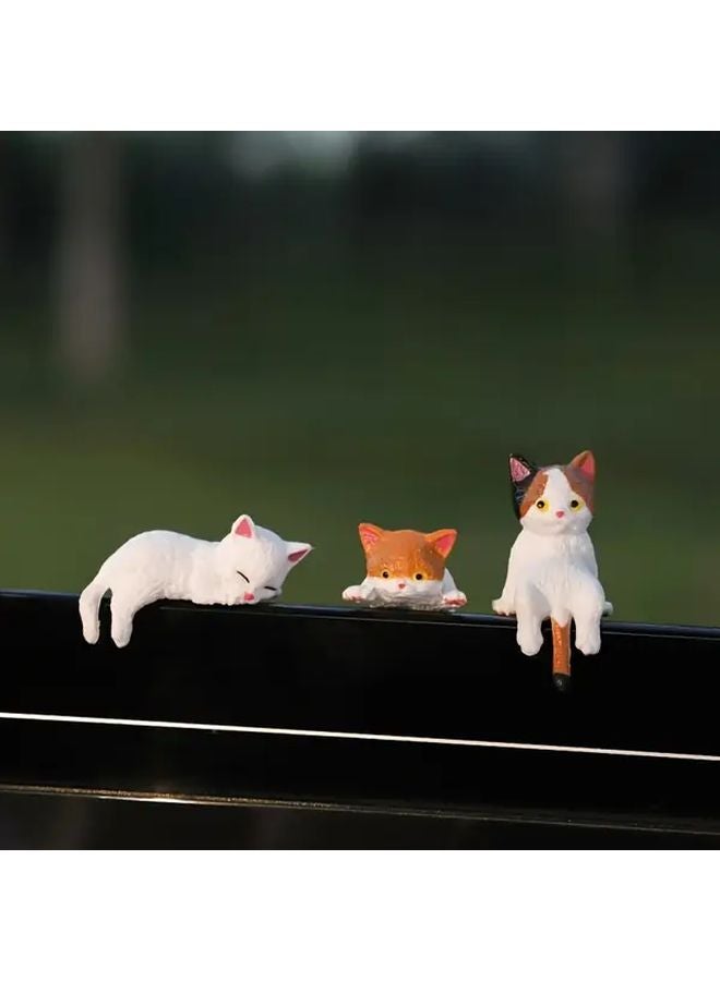 No 5 Black And White Climbing Cat Figurine Cute Desk Decor For Computer Car Dashboard - Image 4