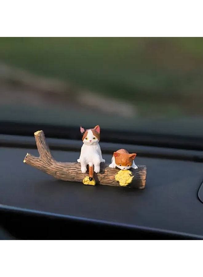 No 5 Black And White Climbing Cat Figurine Cute Desk Decor For Computer Car Dashboard - Image 2