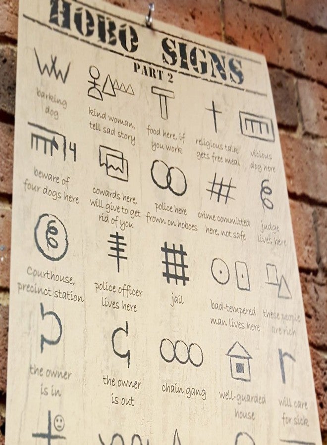 C. B. Gitty 2pc. Hobo Signs Poster Set - featuring 60 authentic, historic Hobo Glyphs & Symbols - Image 2