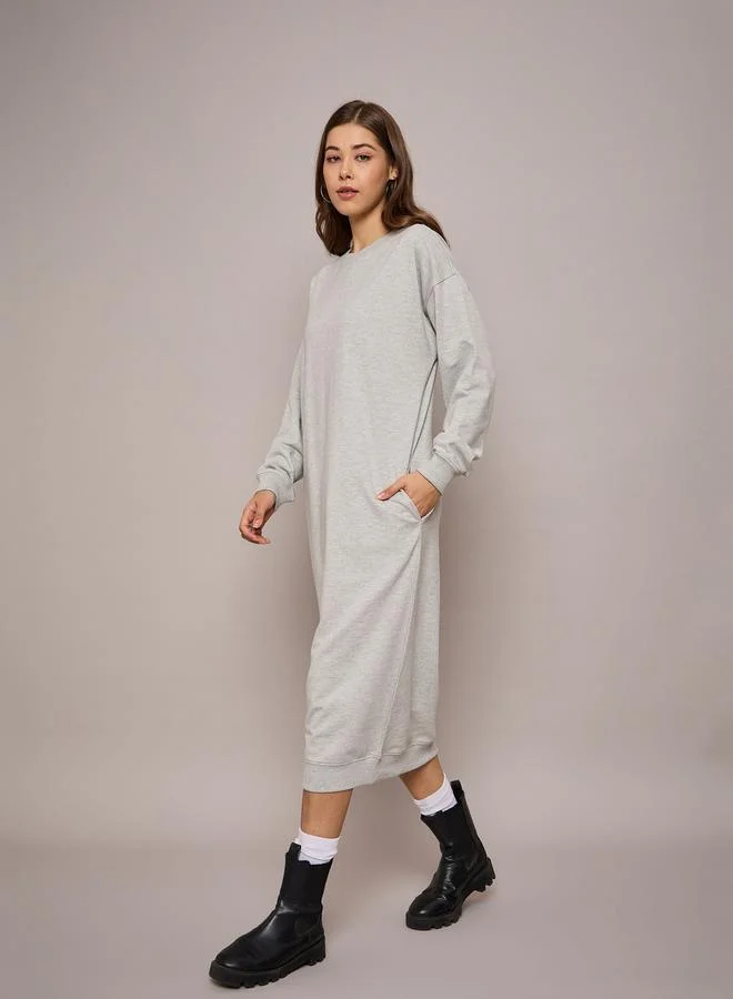 SASSAFRAS Crew Neck Midi Dress