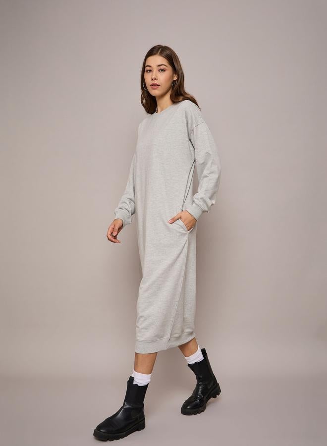 SASSAFRAS Crew Neck Midi Dress - Image 3