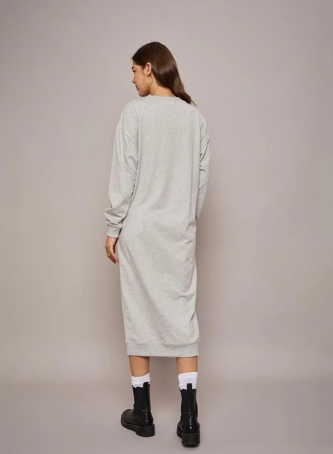 SASSAFRAS Crew Neck Midi Dress