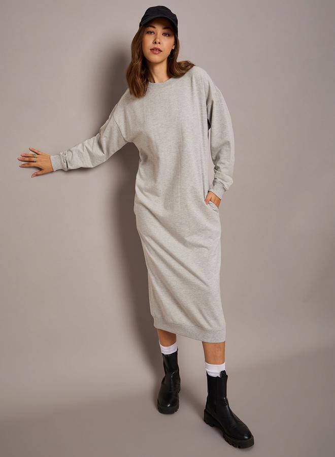 SASSAFRAS Crew Neck Midi Dress - Image 1