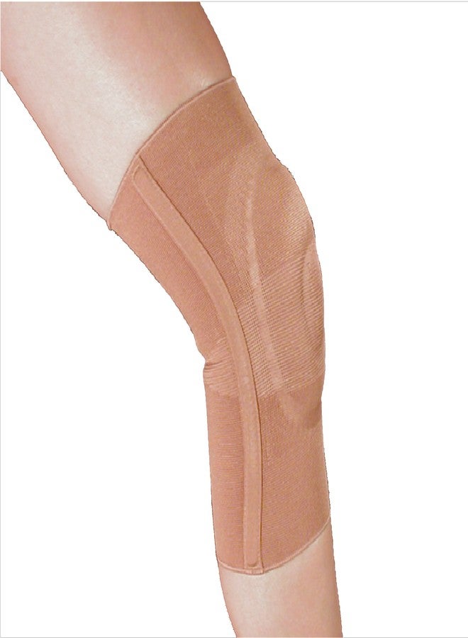 Alpha Medical Compression Support Knee Brace with Stays & Visco Patella (Small, White w/Blue Trim) - Image 3