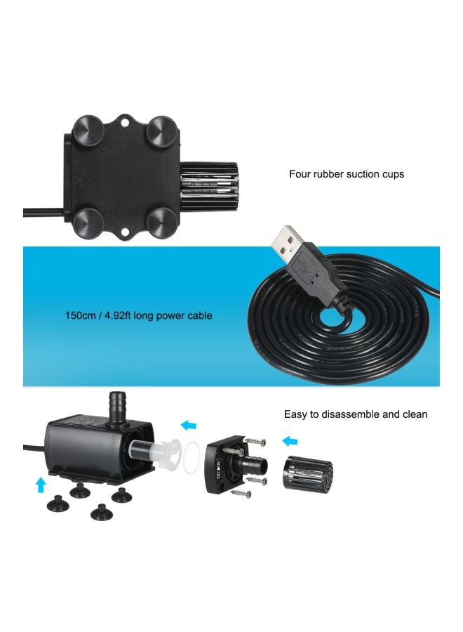 Generic Ultra-Quiet Mini Submersible  Brushless Water Pump Fountain Black  - Image 4