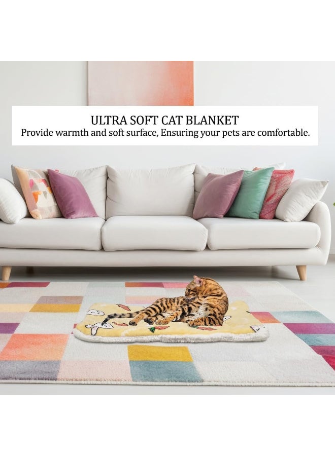 NNC PETS Pet blanket with reversible Sherpa fleece blanket, Plush pet blanket for Cats, Hamster, Guinea pigs, Rabbits, and Small-sized pets, Soft and comfortable warm blanket 50 cm (Yellow) - Image 4