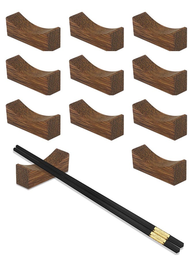 ١٠ قطع من حوامل عيدان الطعام الخشبية عالية الجودة للملاعق والشوك والسكاكين، مجموعة حامل أدوات المائدة الطبيعية والصحية للمنزل والمطبخ والمطعم والحفلات والعشاء والترتيب - Image 1