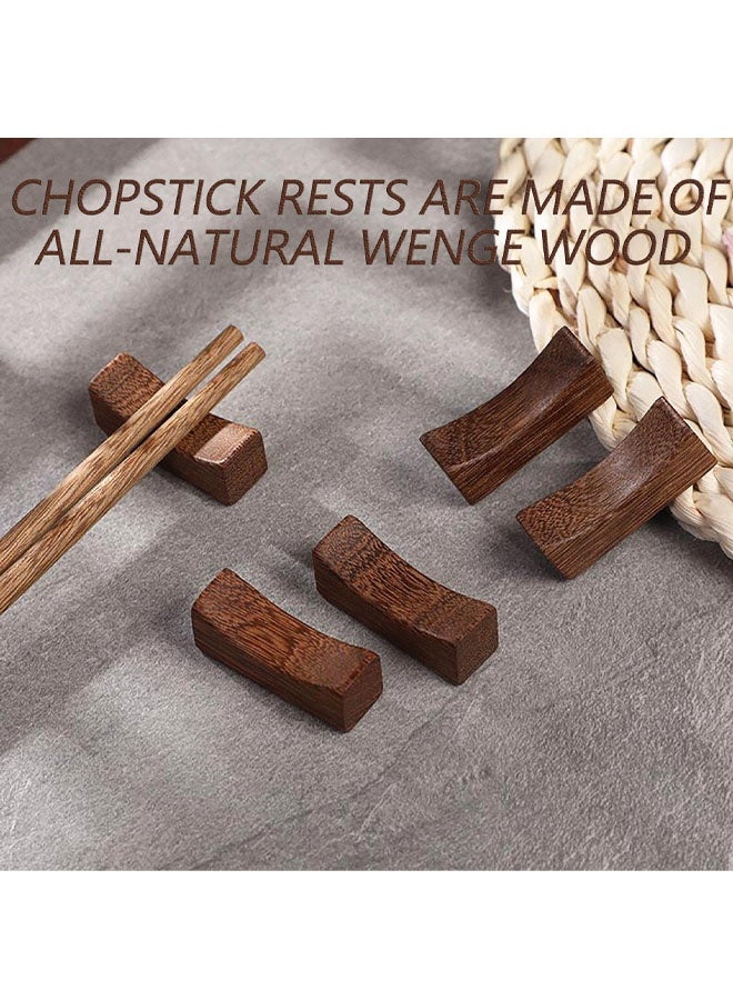 ١٠ قطع من حوامل عيدان الطعام الخشبية عالية الجودة للملاعق والشوك والسكاكين، مجموعة حامل أدوات المائدة الطبيعية والصحية للمنزل والمطبخ والمطعم والحفلات والعشاء والترتيب - Image 3