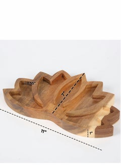 Excefore Lotus Crystal Tray for Stones Crystals and Healing Stones Flower Wooden Crystal Storage Holder Tray Lotus Shape Decorative Display Trays Crystal Organizer Bowl for Jewelry Stones Decor  - Image 2