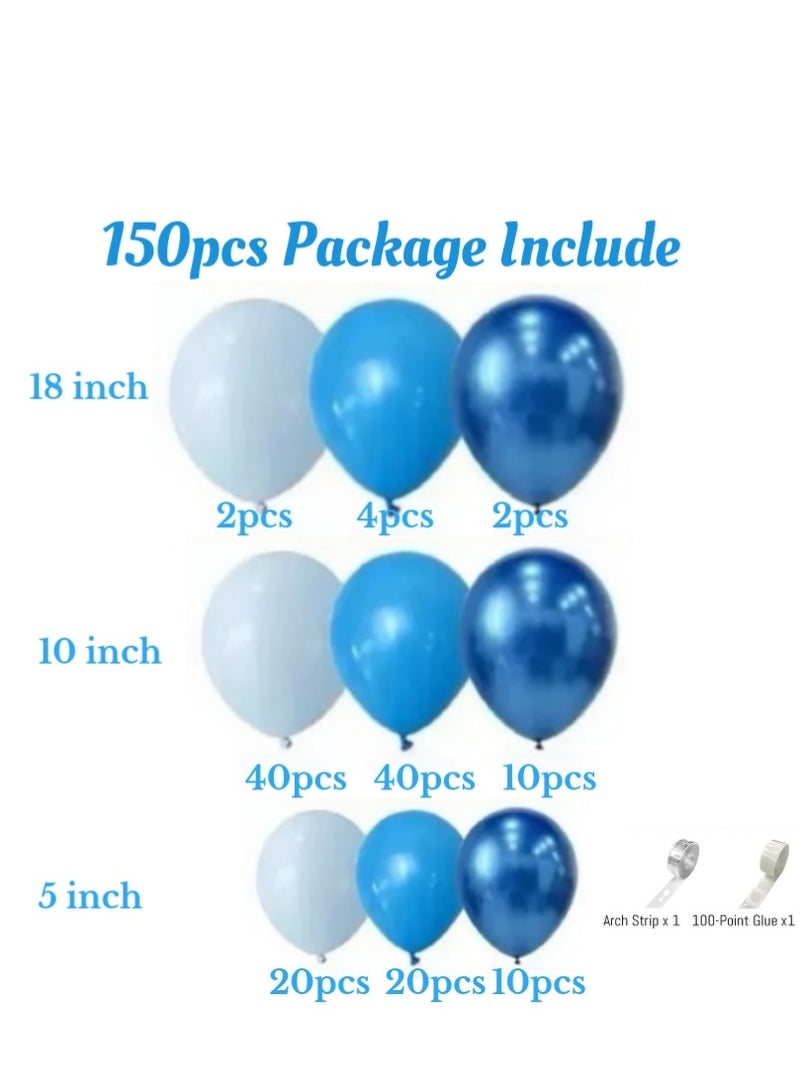 مجموعة من 150 بالون أزرق لتزيين حفلات الزفاف وأعياد الميلاد - Image 2