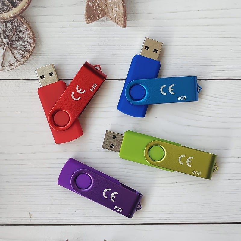 4pcs Rotatable USB 2.0 Flash Drives 8GB Multipack Assorted Colors - Image 4
