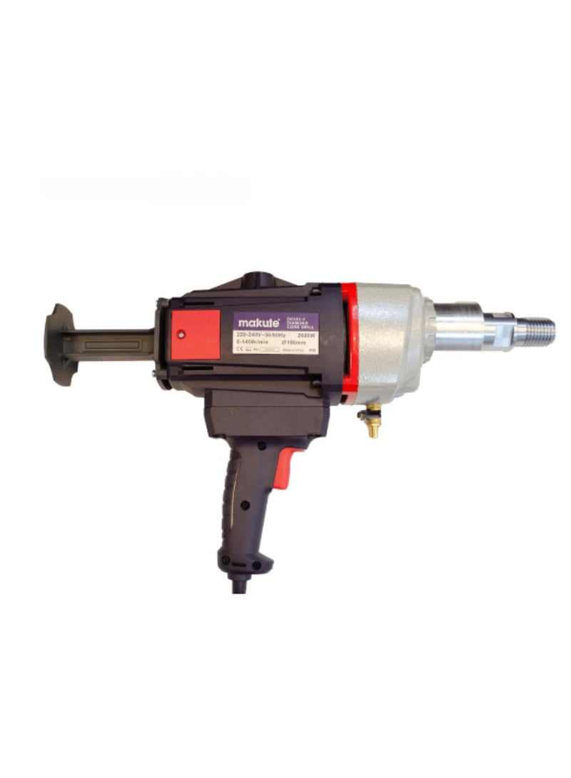 makute 2600W Diamond Core Drilling Machine  with 240V 360 degrees Multi Direction Handle and 1400rpm for Both Dry  and Wet Drilling Task (DC001-Y) - Image 5