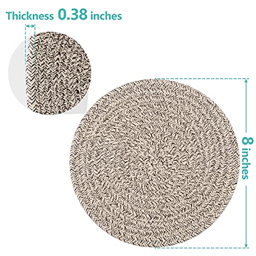Cazzon Trivets for Hot Dishes, Pots and Pans, 8 Inches Hot Pads 5 Pcs, Pot Holders for Kitchen, Heat Resistant Mat Protect Counter, Coasters Set Home Essentials Farmhouse Decor (Brown) - Image 3