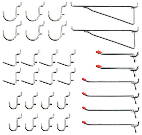 Wellmax Heavy Duty Pegboard Hooks Set – 30-Piece Peg Board Organizer Accessories for Garage, Workshop & Craft Room | Fits 1/4-Inch Peg Holes – Pegboard Accessories for Tools & Garage Organization - Image 1