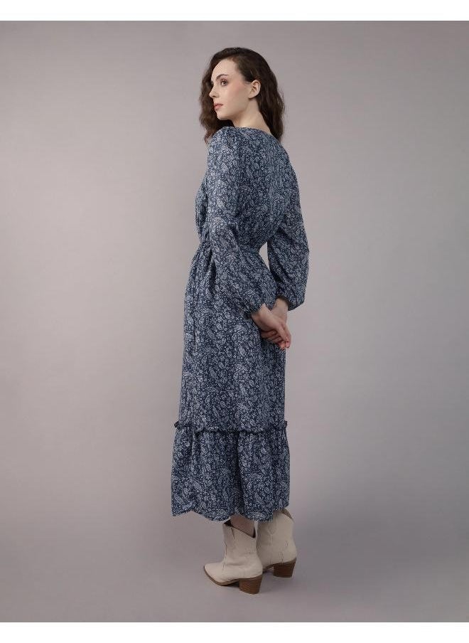 American Eagle - AE Long-Sleeve Button-Up Midi Dress - Image 1