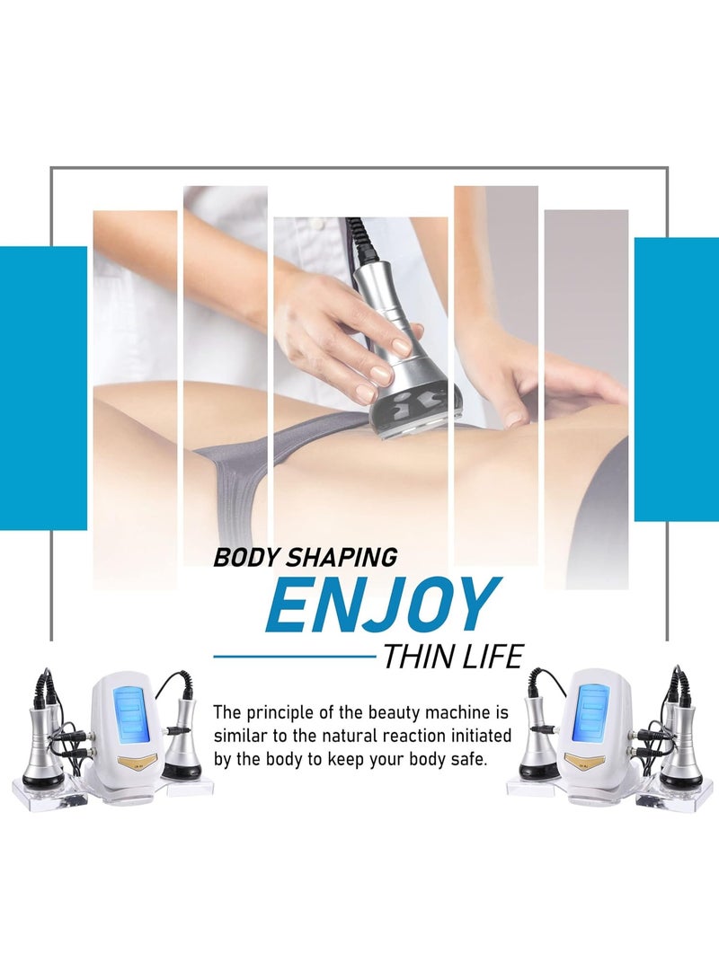 شو وو جهاز تنحيف الجسم 3 في 1، جهاز تدليك لشد الدهون بالموجات فوق الصوتية، جهاز إنقاص الوزن، جهاز تجميل مضاد للتجاعيد، جهاز للعناية بالوجه والجسم، جهاز نحت الجسم بثلاثة رؤوس تدليك - Image 4