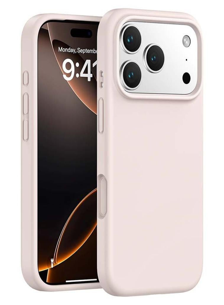 أكاليكس جراب سيليكون متوافق مع iPhone 17 Pro Max، جراب هاتف سيليكون سائل رفيع مع مصد مطاطي ناعم مقاوم للصدمات مكون من 3 طبقات مع بطانة من مادة TPU (وردي) - Image 1