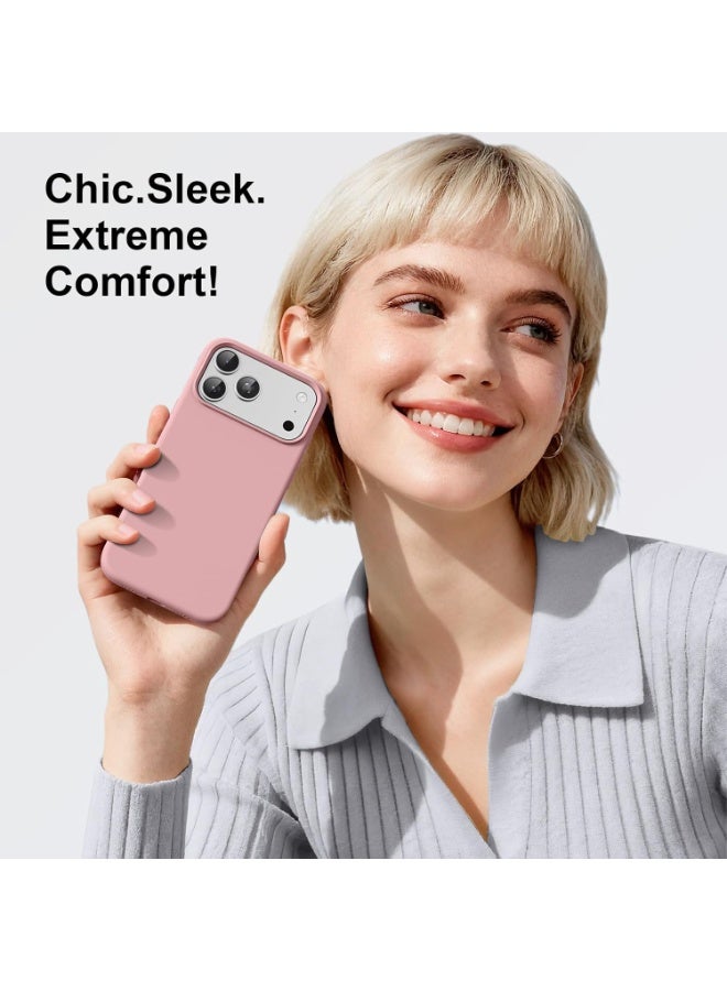 ACLIX Silicone Case Compatible with iPhone 17 Pro Max, Slim Liquid Silicone Phone Case with 3-Layer Soft Rubber Shockproof Bumper with TPU Lining (Pink) - Image 5