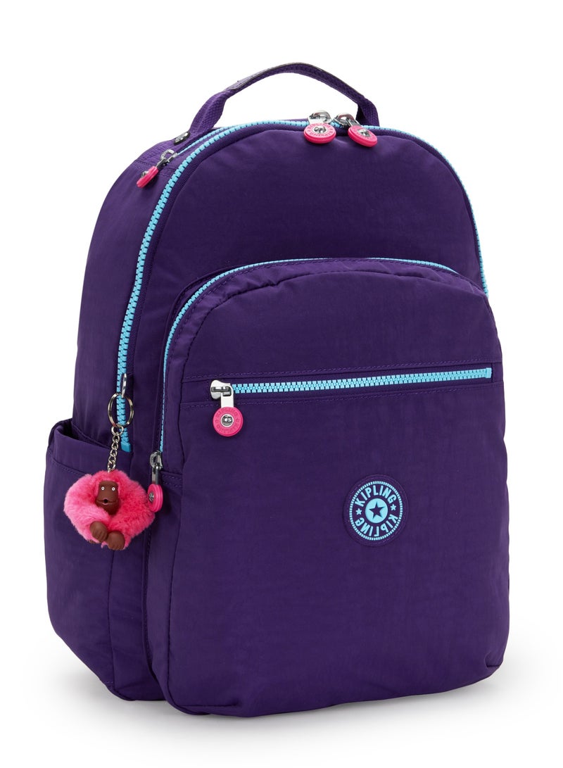 kipling Classic Seoul Kids School Large Backpack with Tablet Protection, 15-inch, 27L, 0.65kg, Bottle holder - VIP Purple - Image 4