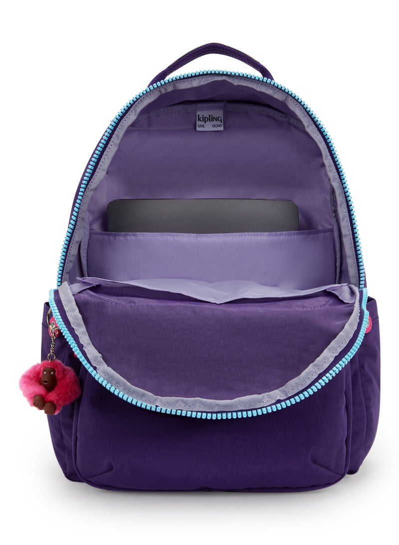 kipling Classic Seoul Kids School Large Backpack with Tablet Protection, 15-inch, 27L, 0.65kg, Bottle holder - VIP Purple - Image 3