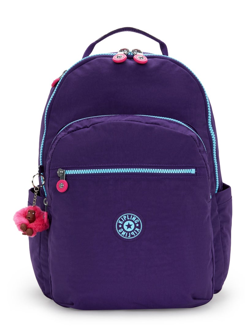 kipling Classic Seoul Kids School Large Backpack with Tablet Protection, 15-inch, 27L, 0.65kg, Bottle holder - VIP Purple - Image 1