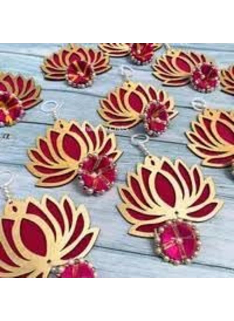 Lazybeee Lazybeee 6pcs Lotus Hanging for Wall Decor Side Door Hangings Toran for Home Decoration Shubh Labh Door Hanging Door Tags Diwali Lotus Hangings for Home Mandir  - Image 4