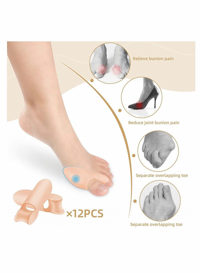 KASTWAVE Bunion Cushion Protector, 6 Pairs of Bunion Corrector Pads with Separator for Big Toe, Gel Shield for Foot Pain Relief, Bunion Correctors for Women&Men  - Image 2