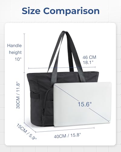 BAGSMART Tote Bag for Women Lightweight Tote Bag with Yoga Mat Strap Quilted Handbag for Daily Work Gym - Image 3
