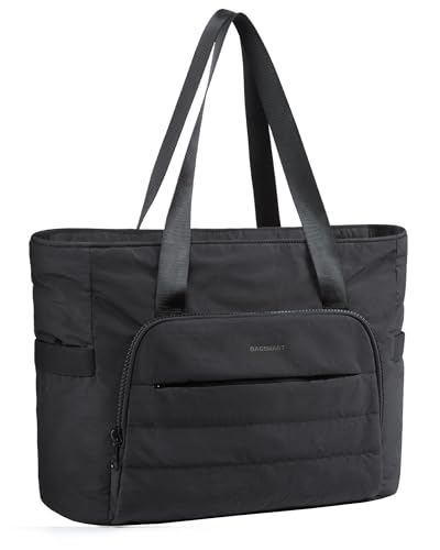BAGSMART Tote Bag for Women Lightweight Tote Bag with Yoga Mat Strap Quilted Handbag for Daily Work Gym - Image 1