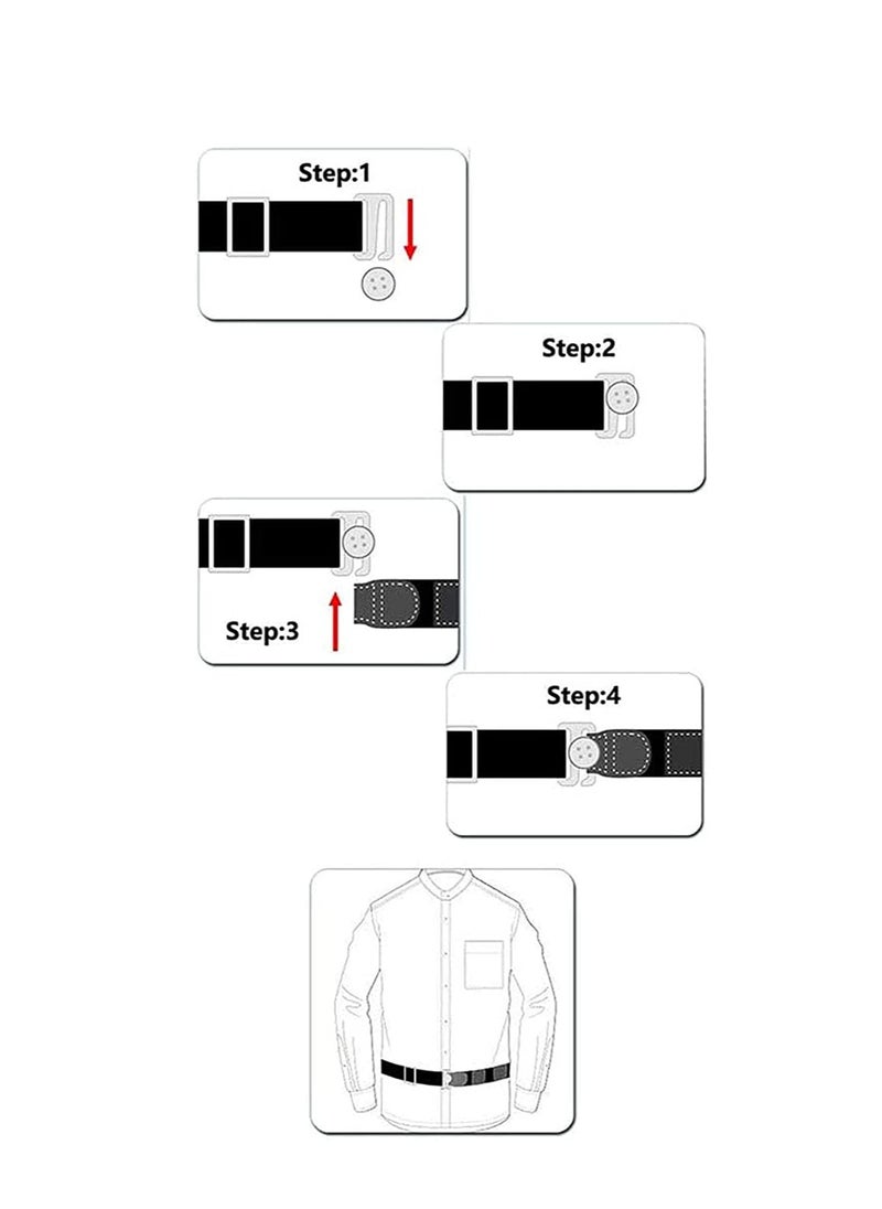 SYOSI - Upgrade Men Shirt Stays Shirt Lock Belt Adjustable Elastic Shirt Holder Keeps Shirt Tucked in for Police Military - Image 1