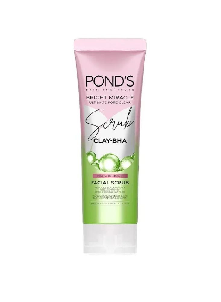 PONDS Pond’s Bright Miracle Clay-BHA Facial Scrub – Deep Clean & Pore Refining Formula