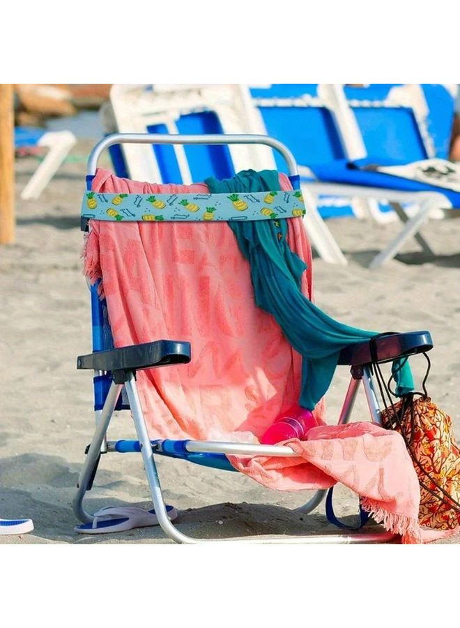 مجموعة من 5 أشرطة مرنة منشفة بألوان مختلطة لكراسي الشاطئ وحزام تخزين ملاءات السرير - Image 3