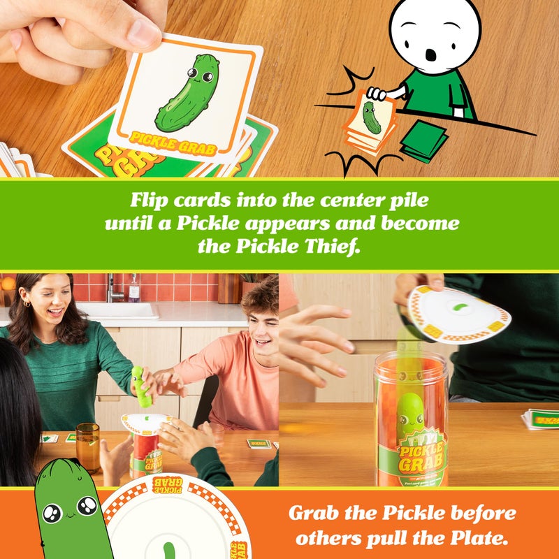 Exploding Kittens Presents, Pickle Grab - A Speed Grabbing Card Game - 2-6 Players - 15 Minutes to Play - Family Game Night - Fun for Kids, Teens, Adults, and Families - Image 4