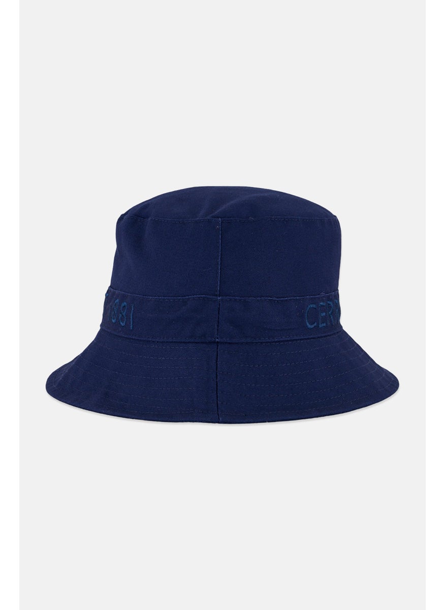 CERRUTI 1881 Men Embroidered Logo Bucket Cap, Navy  - Image 1