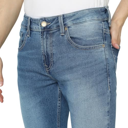 Spykar Men's Kano Slim Fit Mid-Rise Casual Jeans Light Blue - Image 2
