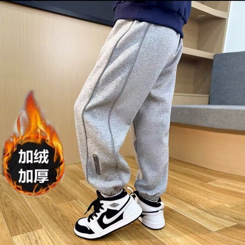 Boys Qiuzi Children'S Sports Fashion All-Match Sweetpants Children'S Autumn Fleece-Lined Trendy Pants - Image 3