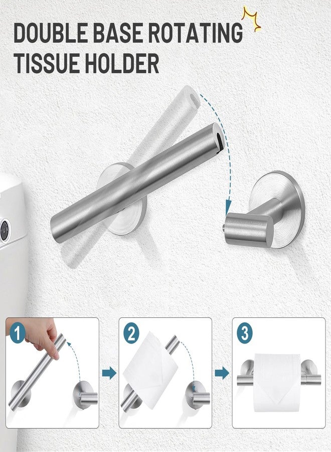 TURS Brushed Steel 5 Piece Bathroom Hardware Set, SUS304 Stainless Steel Bath Towel Bar Set, 24 Inch Bathroom Accessories Kit Wall Mounted - Image 4