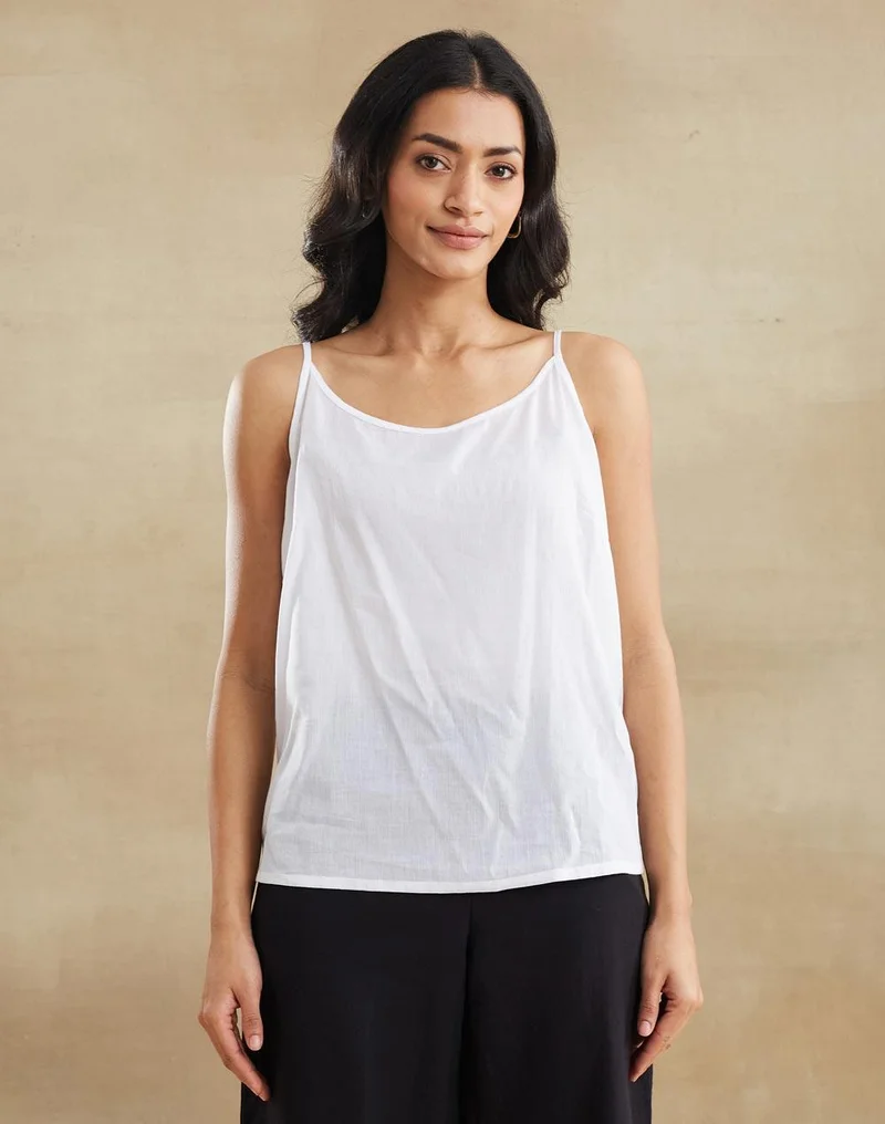 Fabindia  White Cotton Chikankari Cascadia Tunic & Lining for Women | Best Price UAE